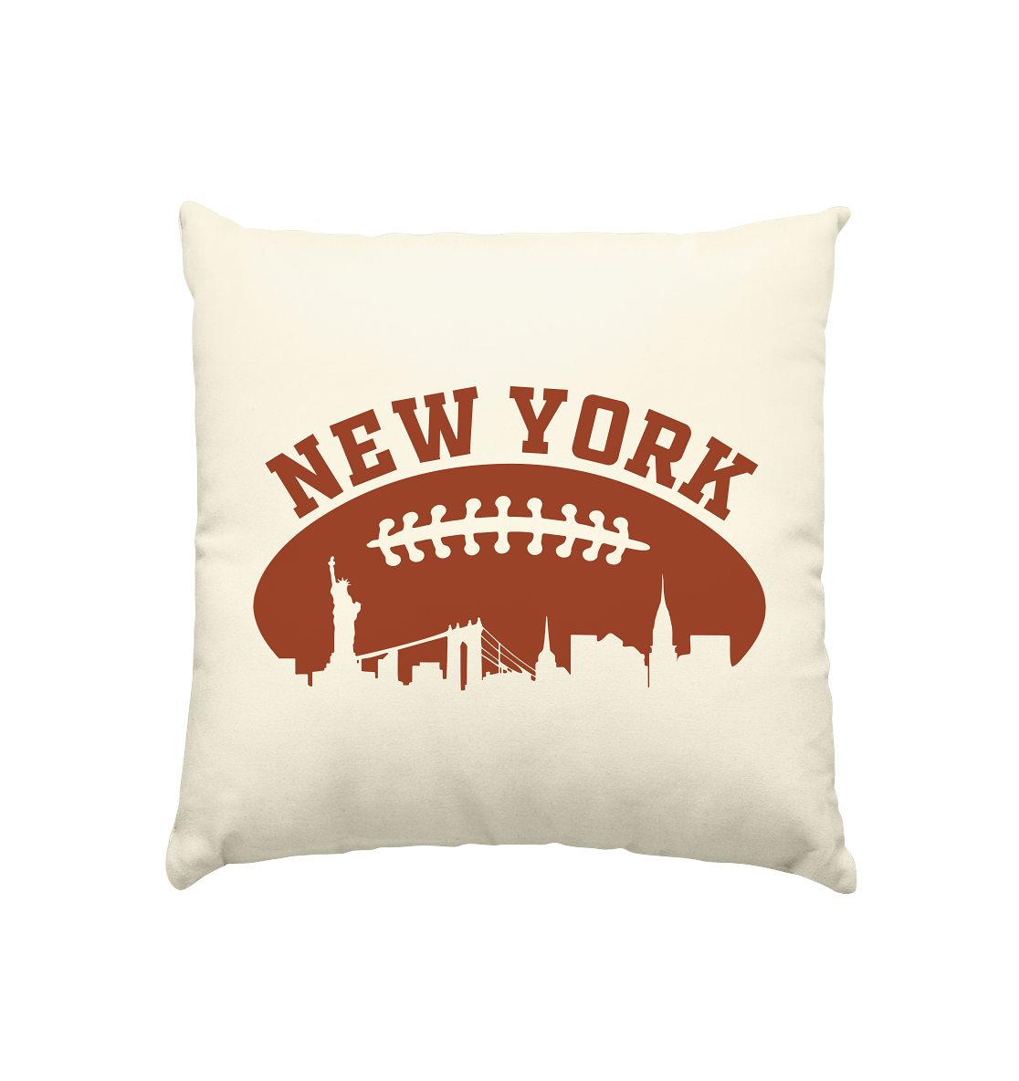 New York Football Silhoutte  - Kissen natur 40x40cm