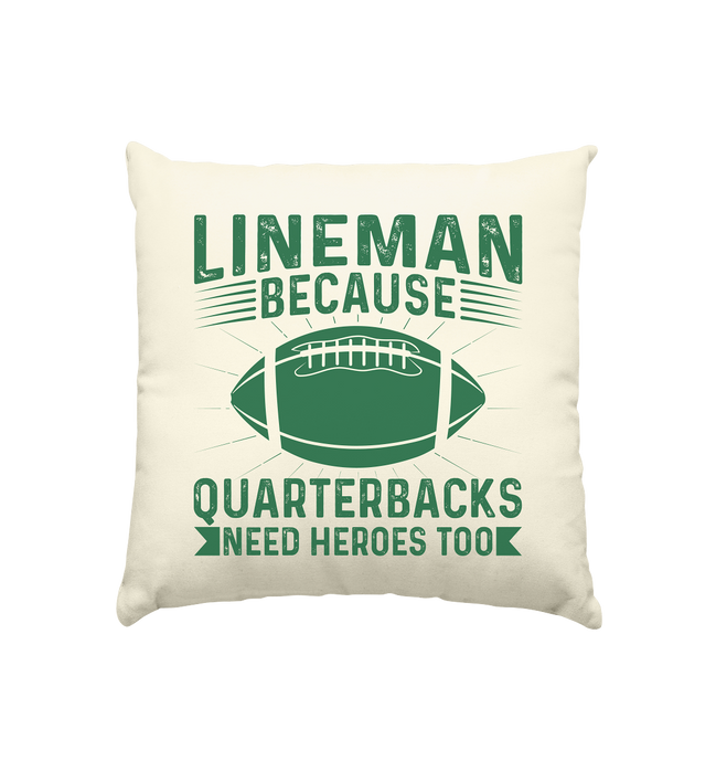 Lineman Heroes Green - Cushion Natural 40x40cm