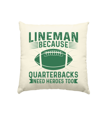 Lineman Heroes Green - Cushion Natural 40x40cm