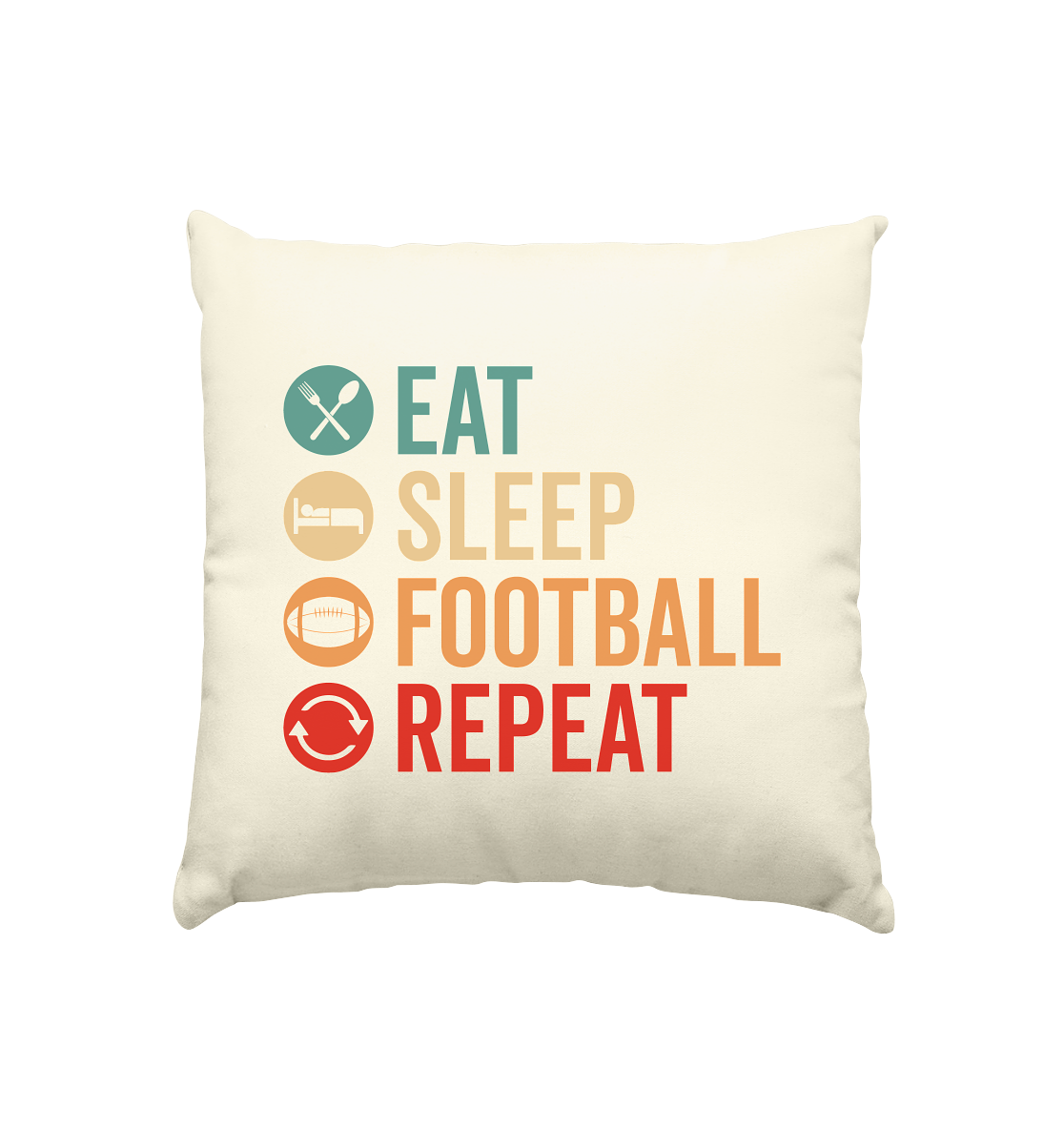 Eat Sleep Football Repeat - Cushion natural 40x40cm