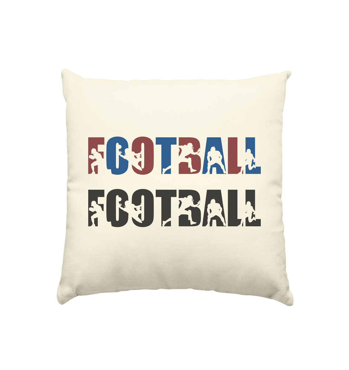 Football Silhouette - Kissen natur 40x40cm