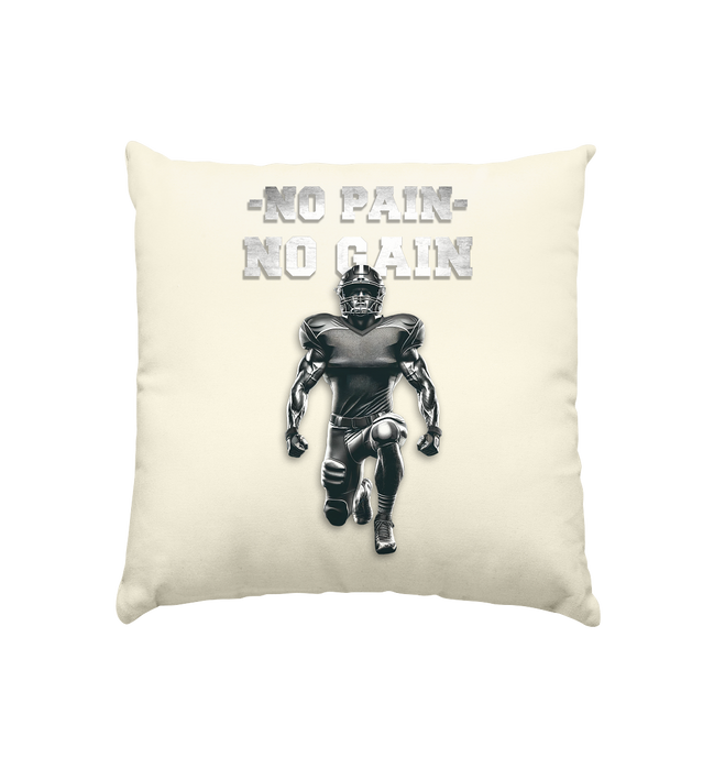 No Pain No Gain Metal  - Kissen natur 40x40cm