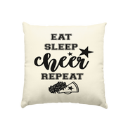 Eat Sleep Cheer Repeat - Kissen natur 40x40cm