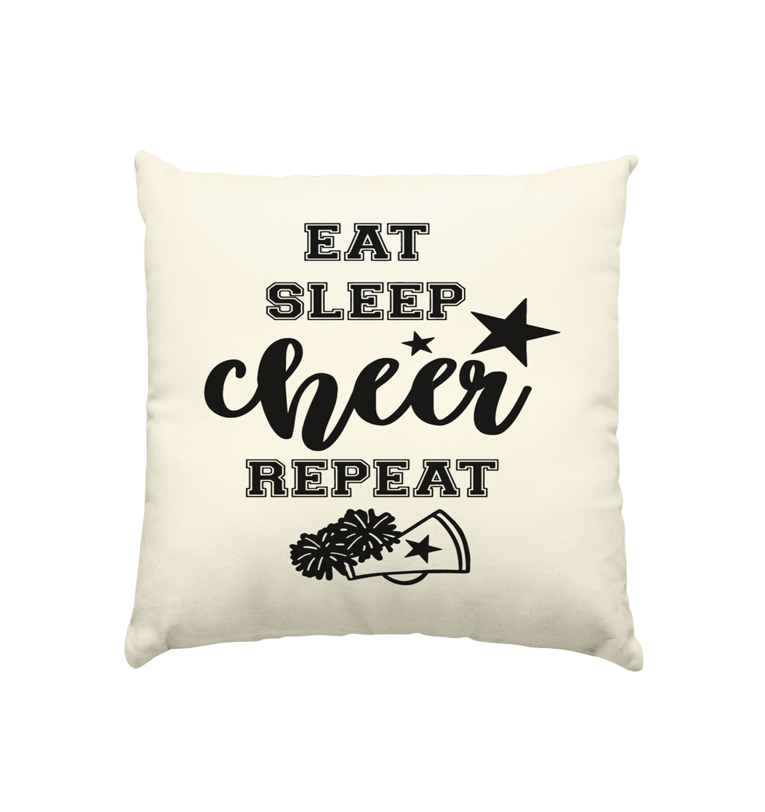 Eat Sleep Cheer Repeat - Kissen natur 40x40cm