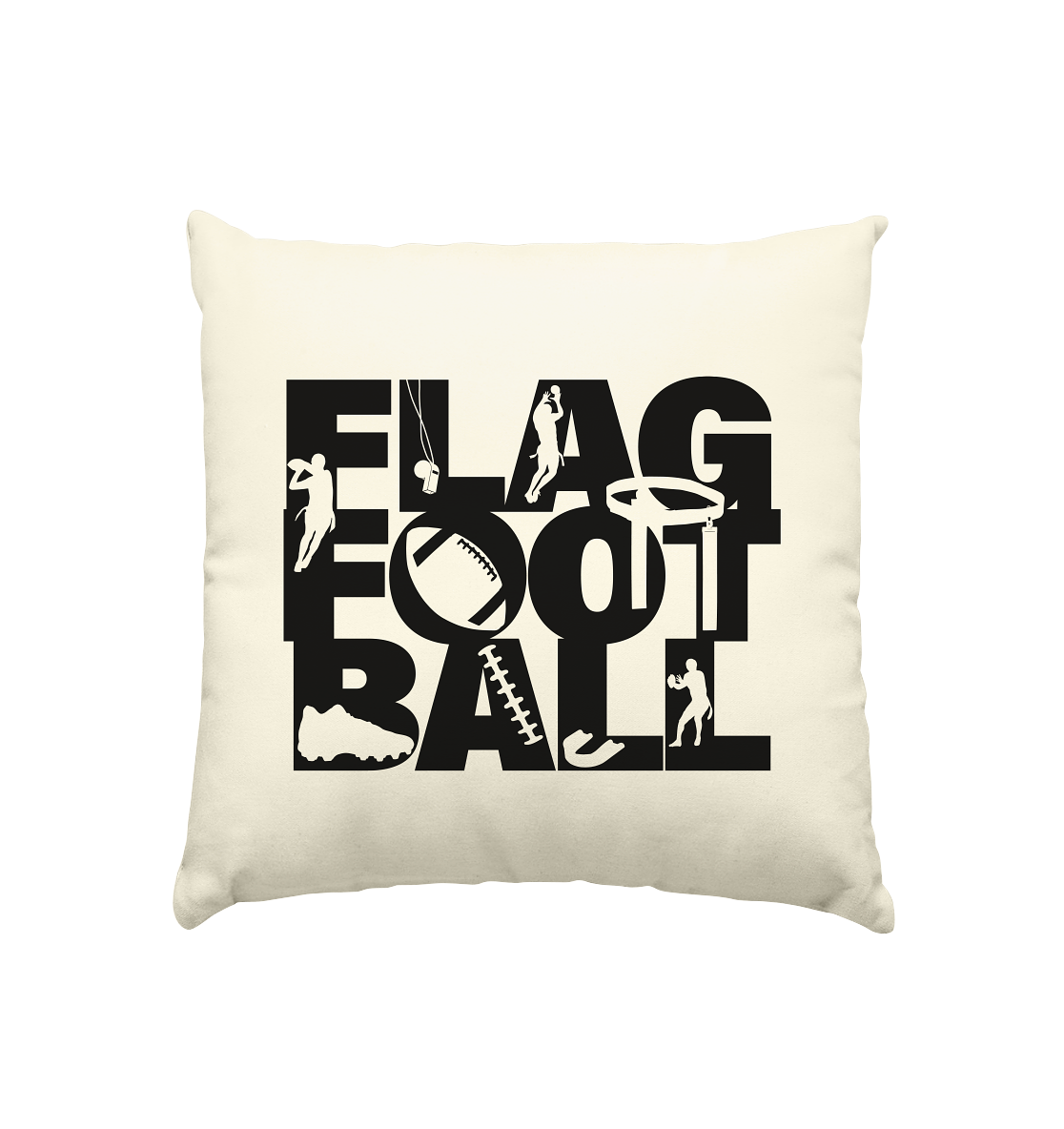 Flag Football - Cushion natural 40x40cm