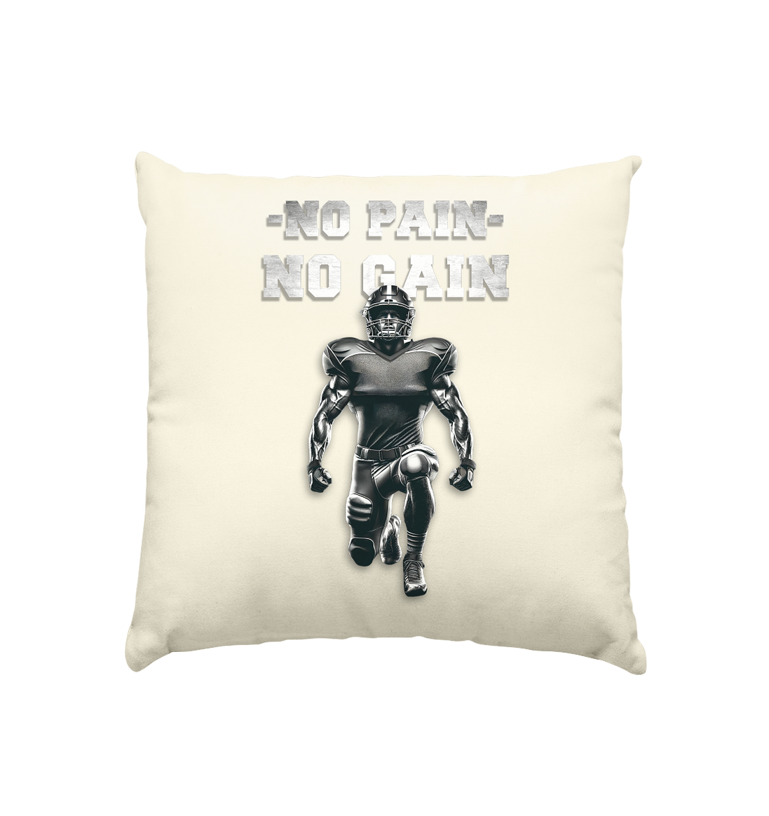 No Pain No Gain Metal  - Kissen natur 40x40cm