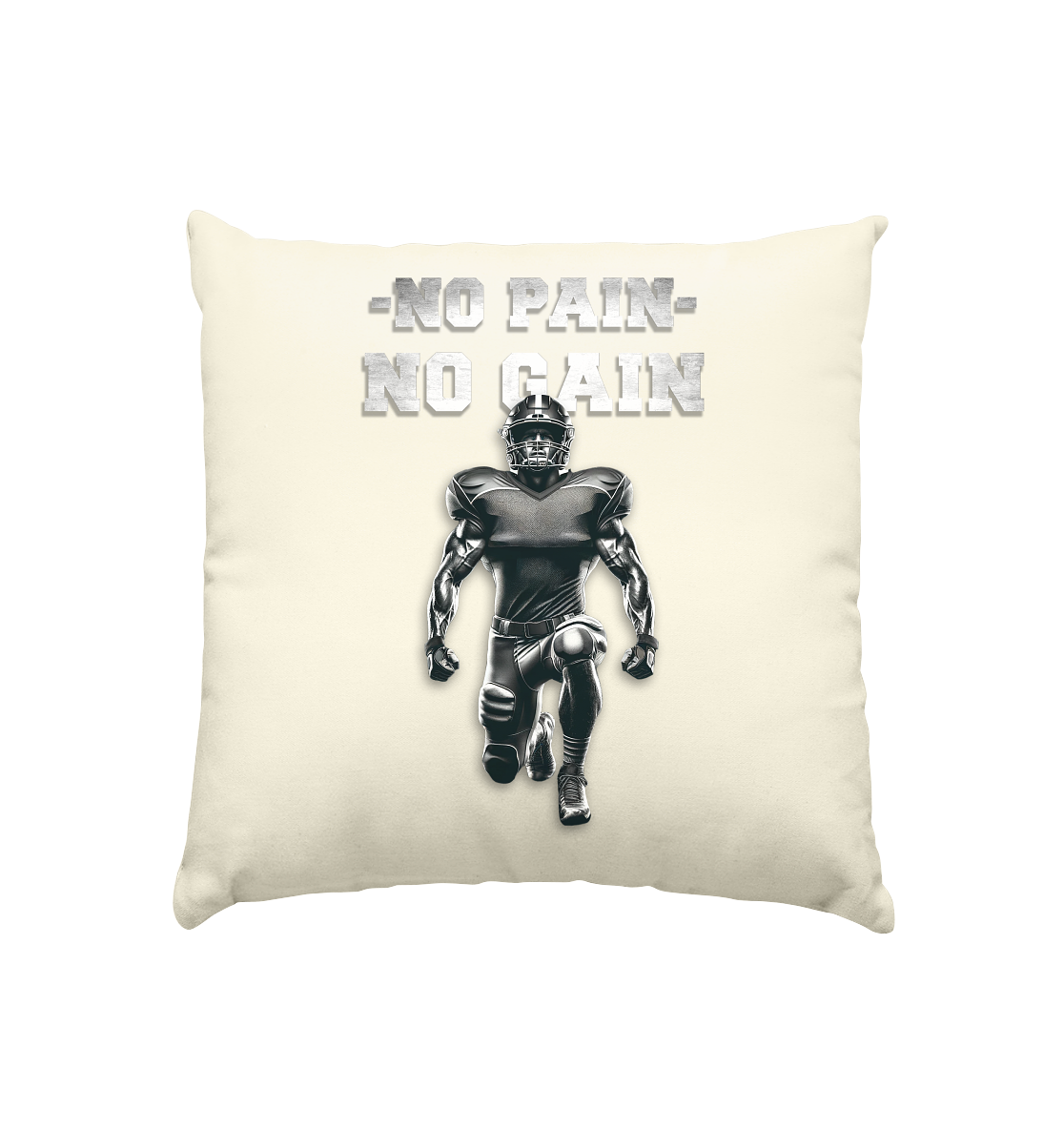 No Pain No Gain Metal  - Kissen natur 40x40cm