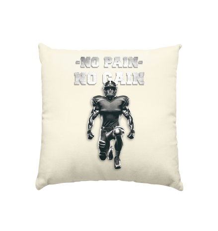 No Pain No Gain Metal  - Kissen natur 40x40cm