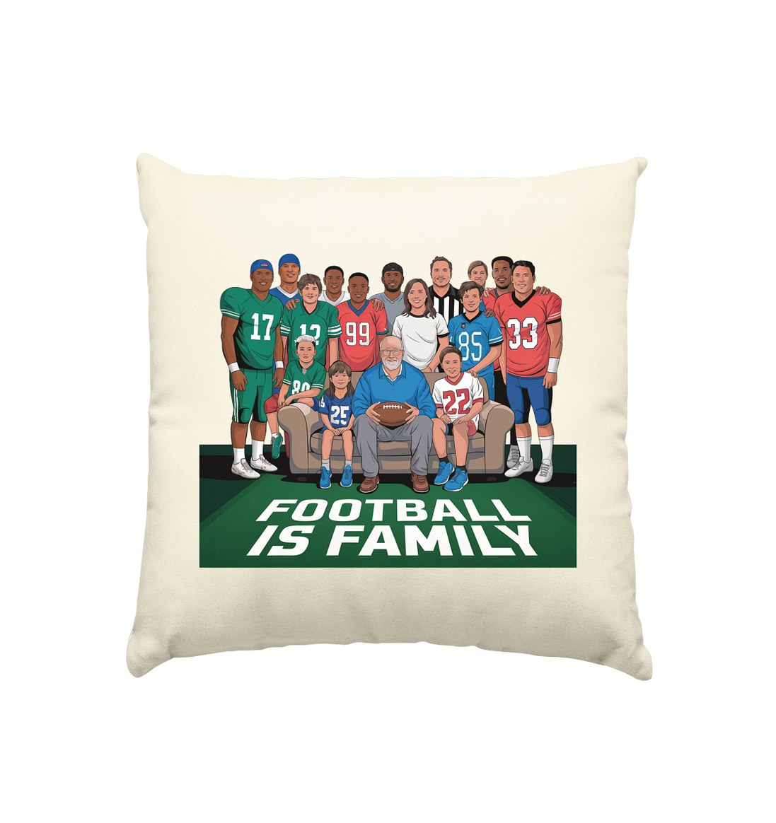 Football is Family - Kissen natur 40x40cm