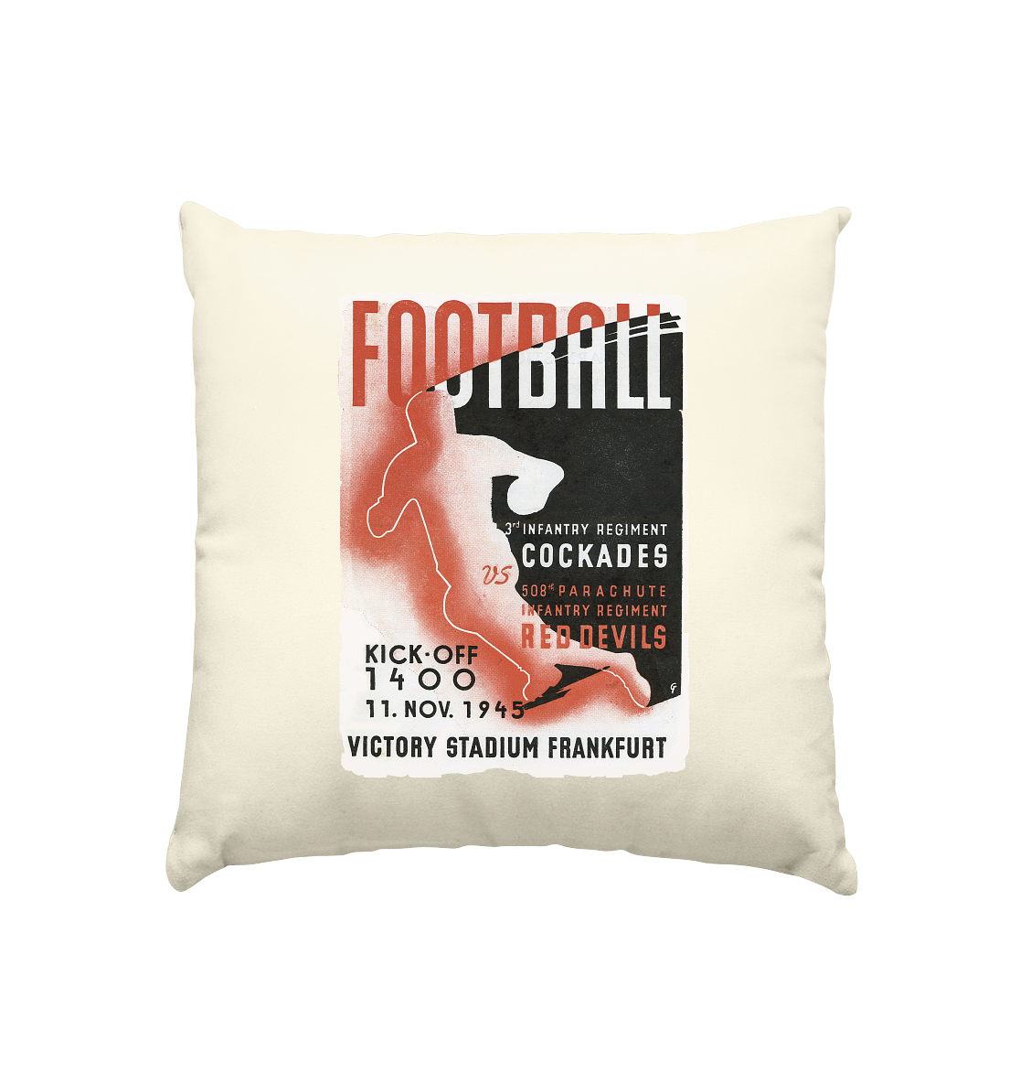 Red Devils Frankfurt 1945 - Kissen natur 40x40cm