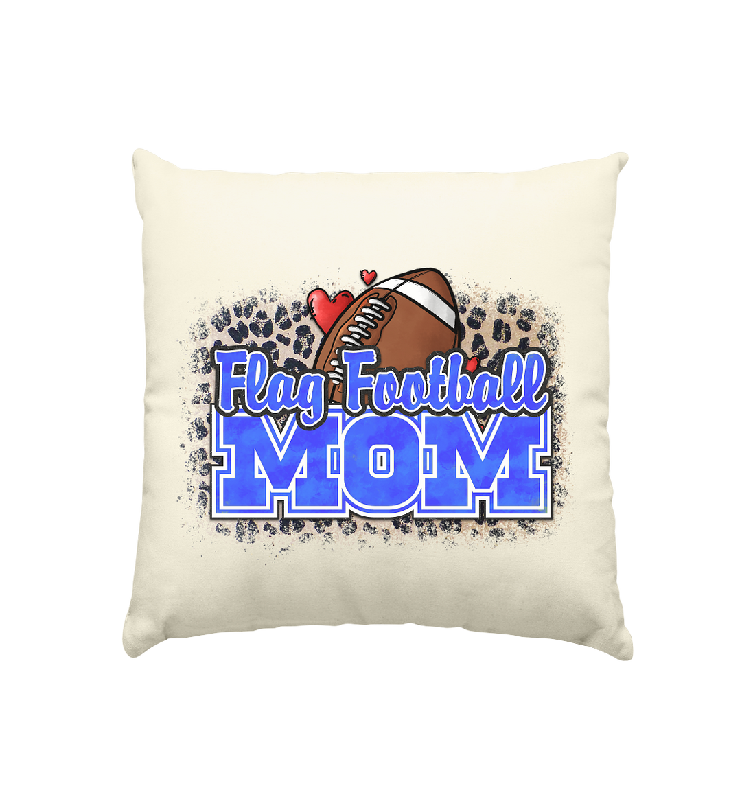 Flag Football Mom - Kissen natur 40x40cm
