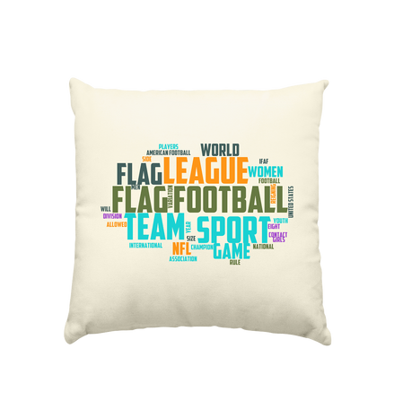 Flag Football Word Bubble - Kissen natur 40x40cm