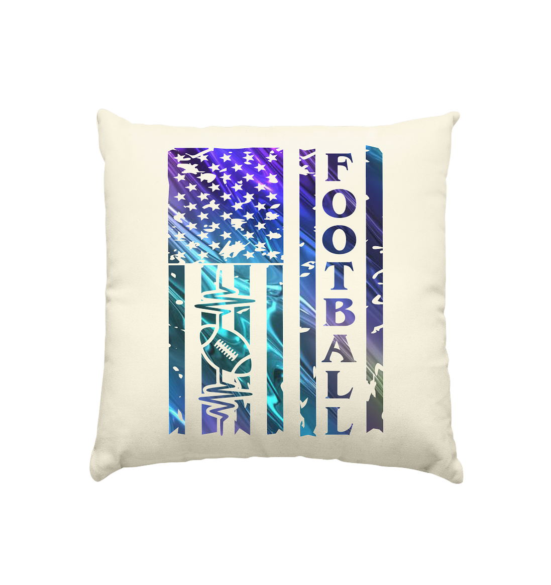 USA Football Flag  - Kissen natur 40x40cm