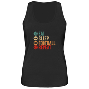 Eat Sleep Football Repeat - Ladies Organic Tank-Top