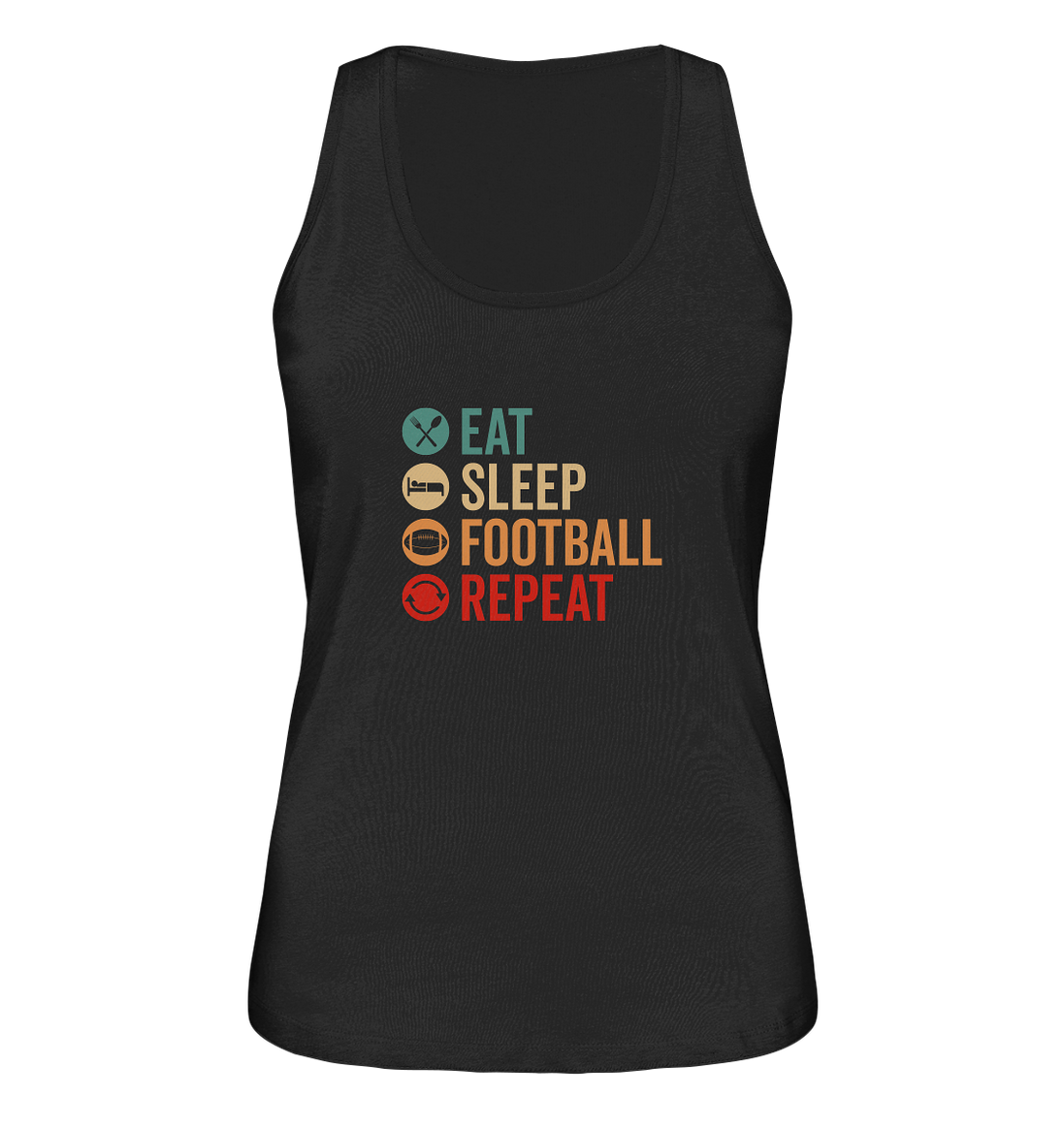 Eat Sleep Football Repeat - Ladies Organic Tank-Top