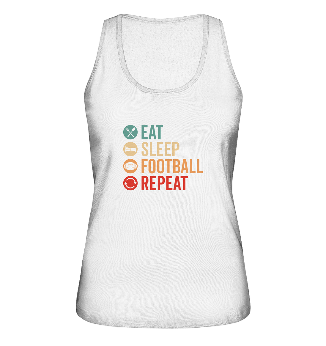 Eat Sleep Football Repeat - Ladies Organic Tank-Top