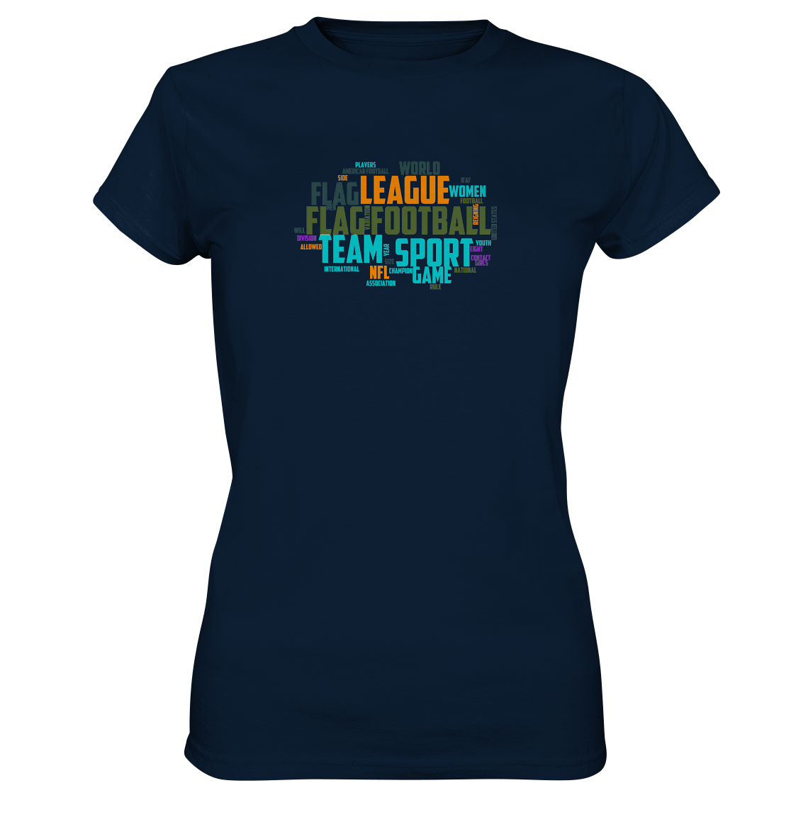Flag Football Word Bubble - Ladies Premium Shirt
