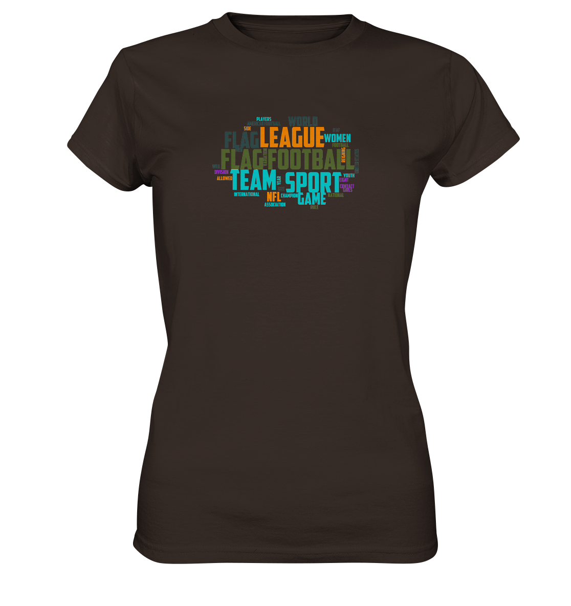 Flag Football Word Bubble - Ladies Premium Shirt