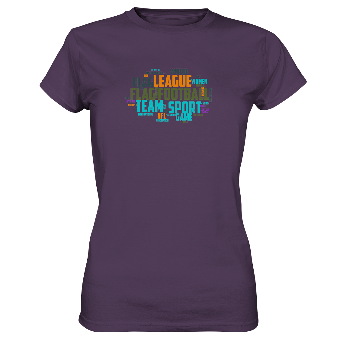Flag Football Word Bubble - Ladies Premium Shirt