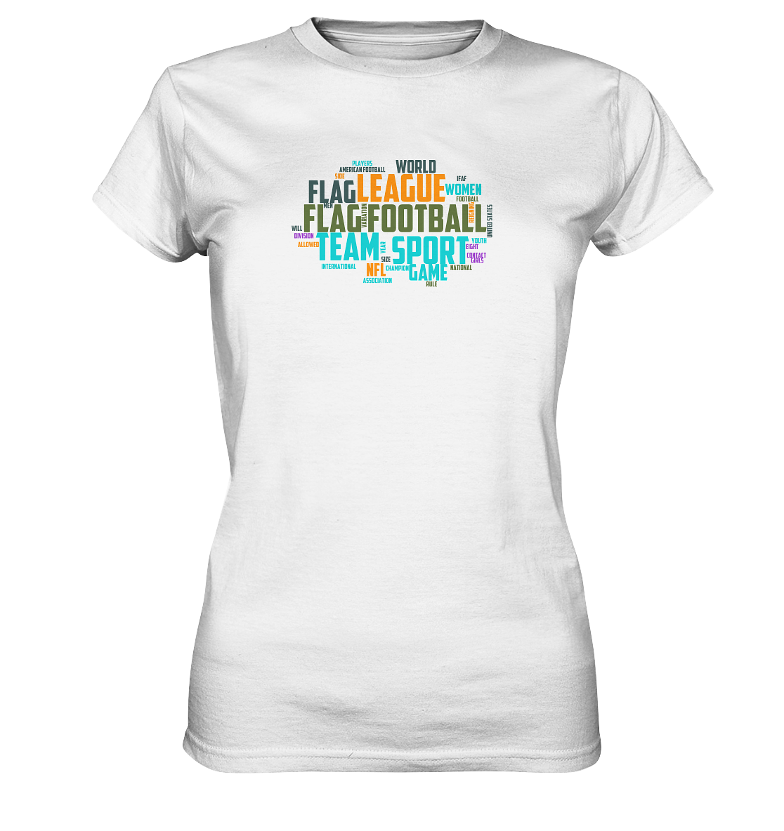 Flag Football Word Bubble - Ladies Premium Shirt