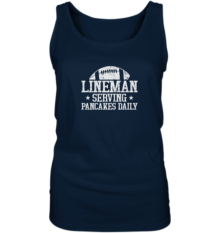 Lineman Serving Pancakes - Ladies Tank-Top