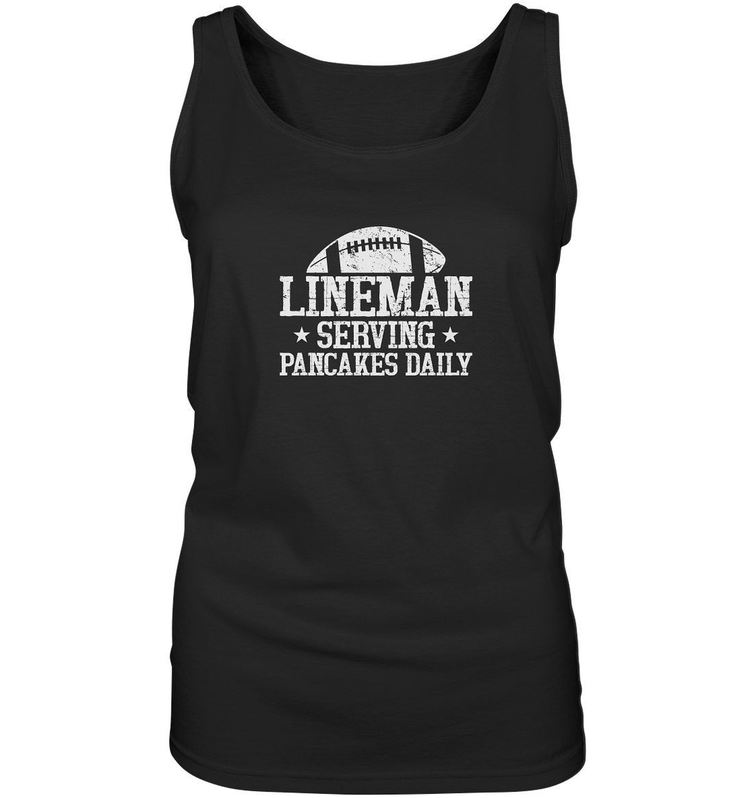Lineman Serving Pancakes - Ladies Tank-Top
