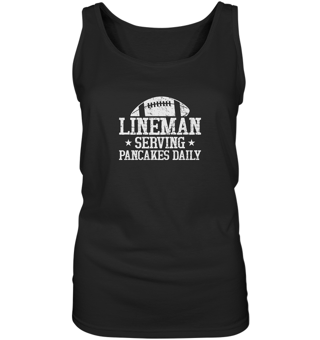 Lineman Serving Pancakes - Ladies Tank-Top