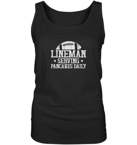 Lineman Serving Pancakes - Ladies Tank-Top