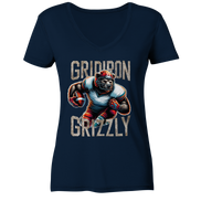 Gridiron Grizzly - Ladies V-Neck Shirt