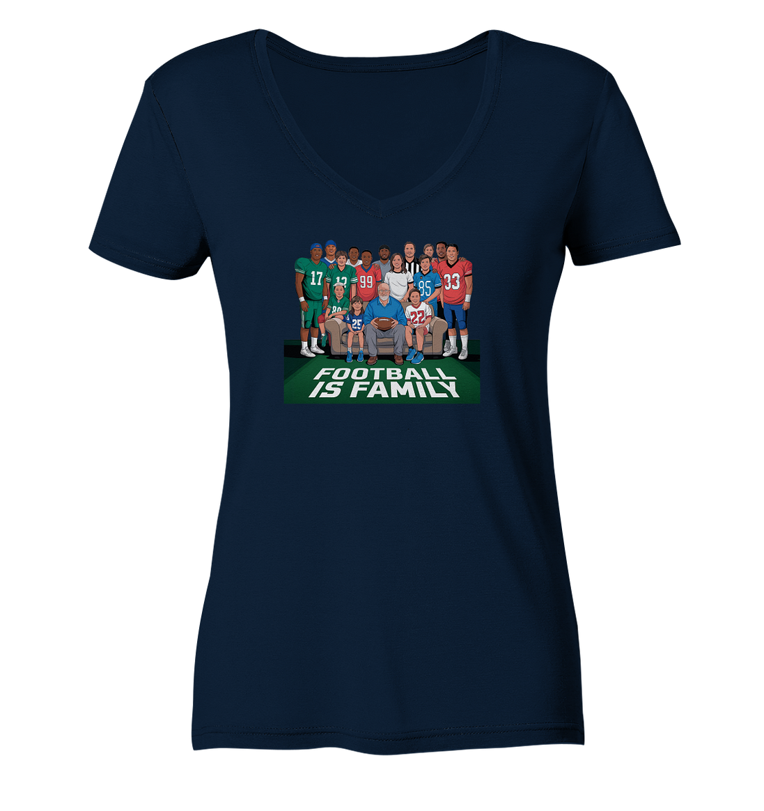 Football is Family - Ladies V-Neck Shirt