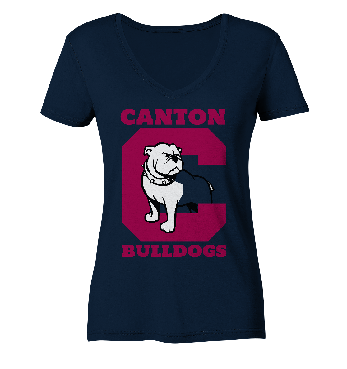Canton Bulldogs 2 - Ladies V-Neck Shirt