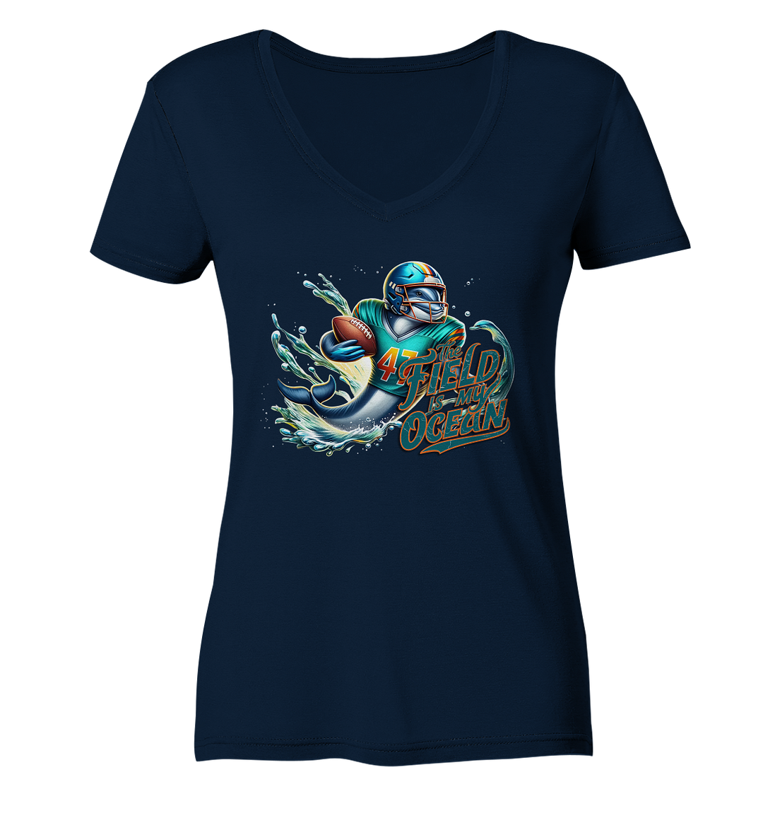 Dolphin - Ladies V-Neck Shirt