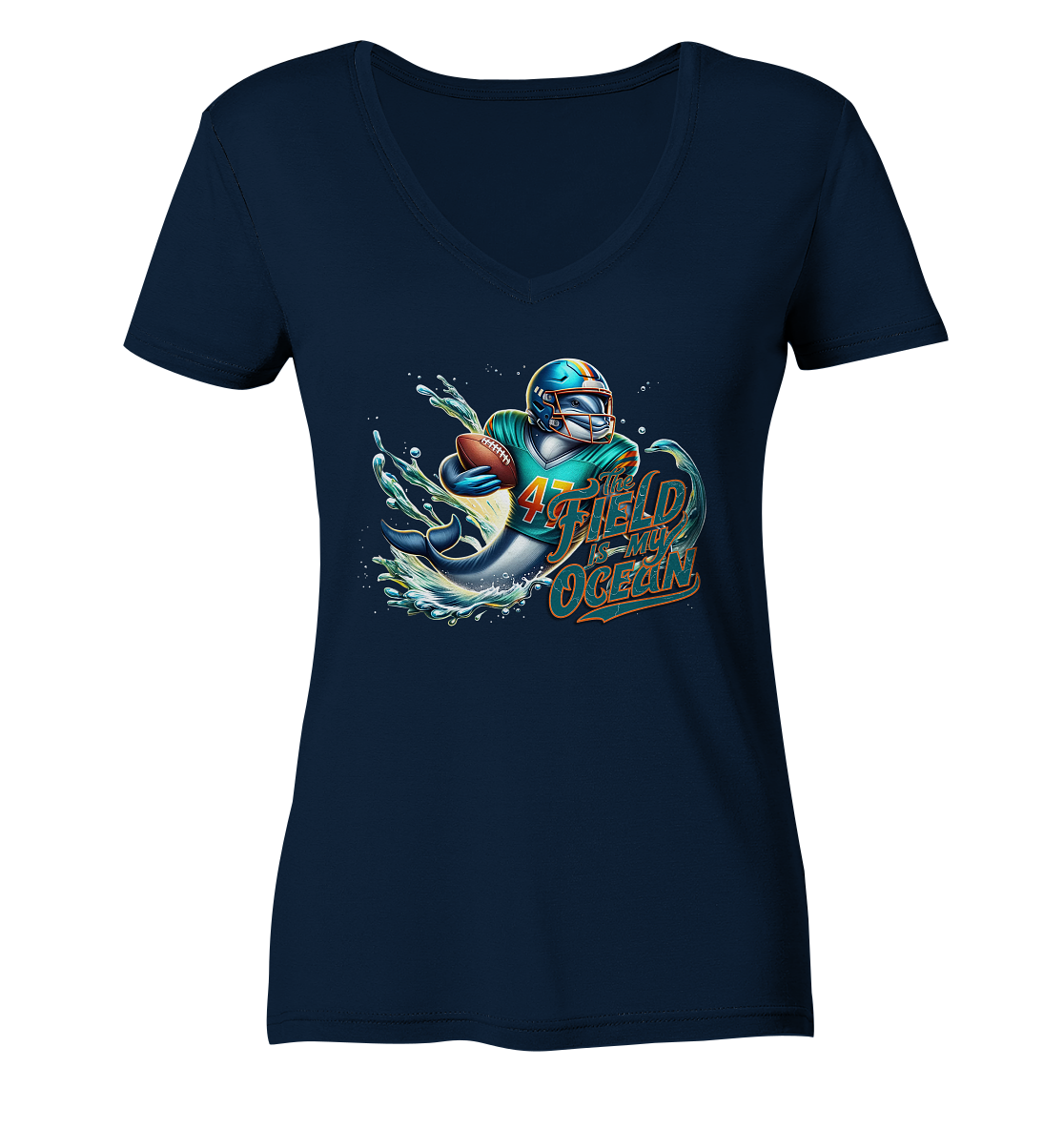 Dolphin - Ladies V-Neck Shirt