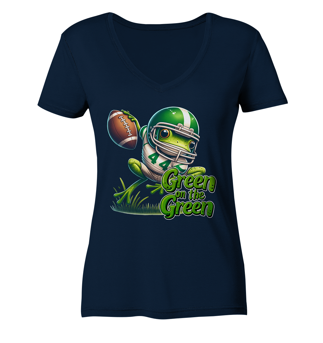Green Frog   - Ladies V-Neck Shirt