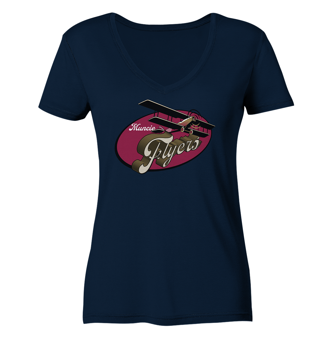 Muncie Flyers 2 - Ladies V-Neck Shirt