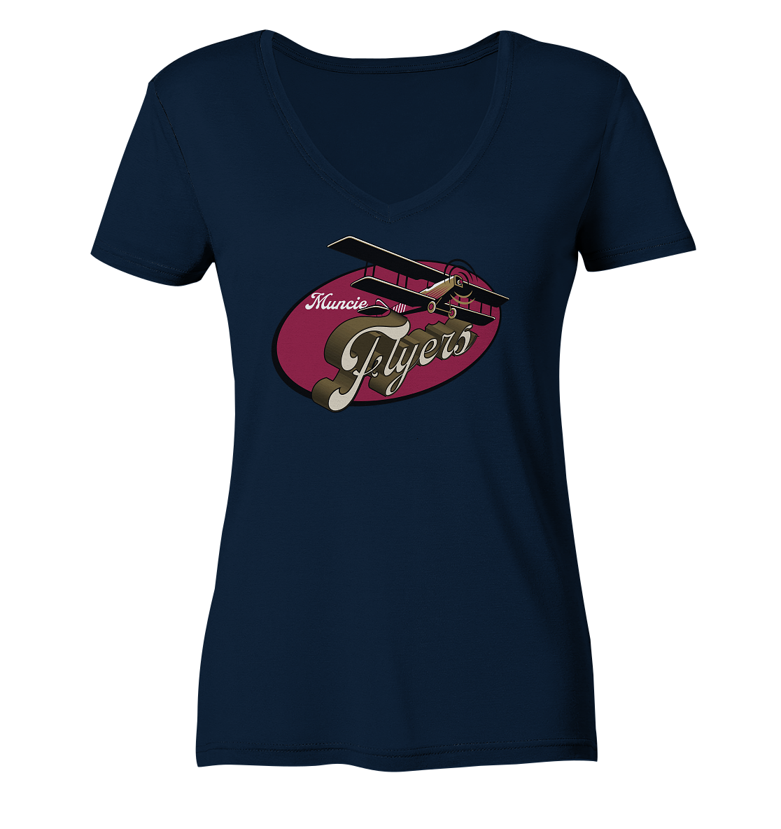 Muncie Flyers 2 - Ladies V-Neck Shirt