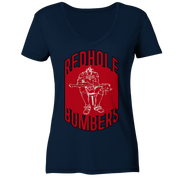 Red Hole Bombers Ladies V-Neck Shirt
