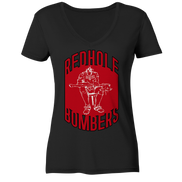 Red Hole Bombers Ladies V-Neck Shirt