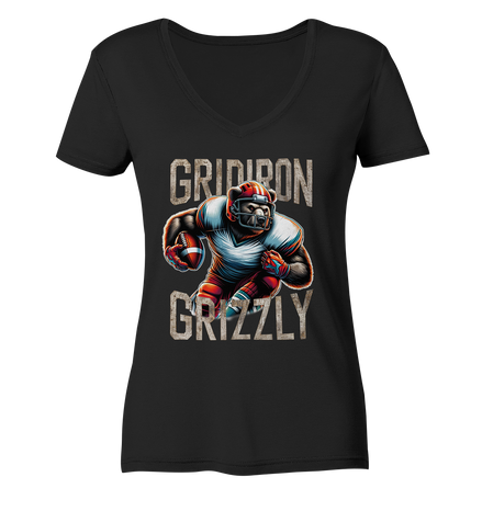 Gridiron Grizzly - Ladies V-Neck Shirt
