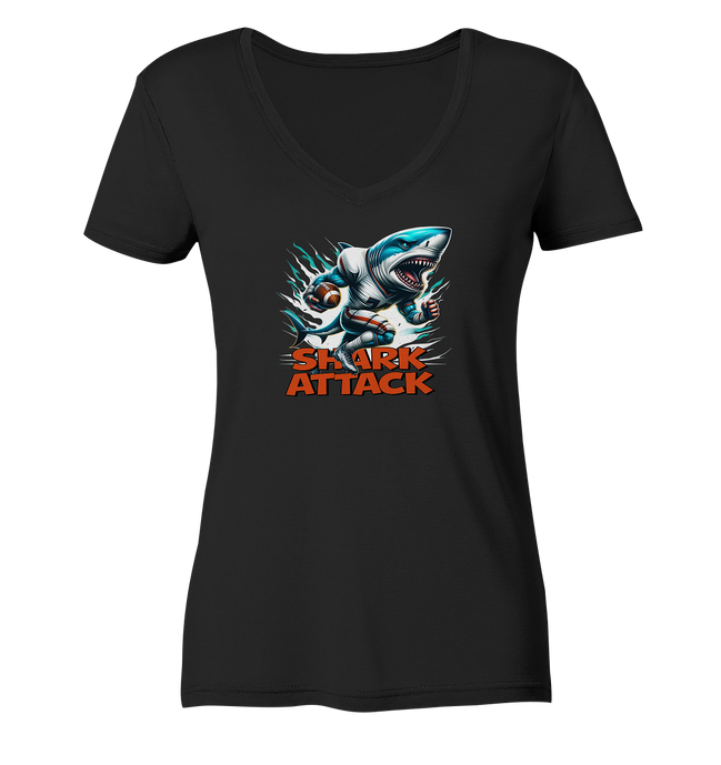 Shark Attack - Ladies V-Neck Shirt
