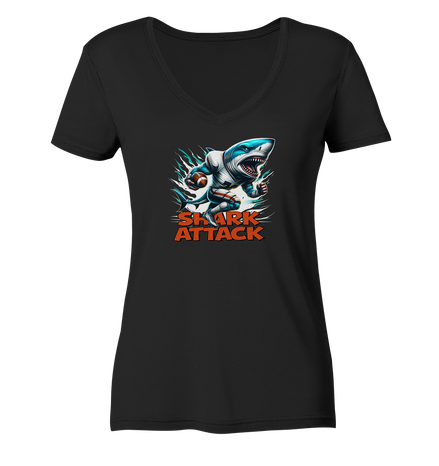Shark Attack - Ladies V-Neck Shirt
