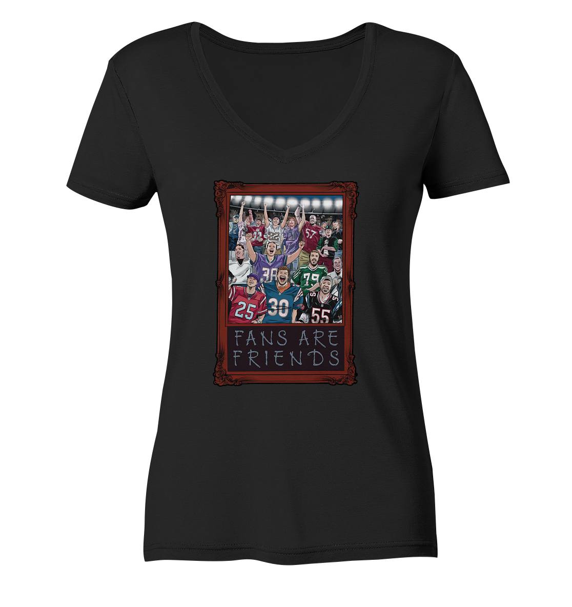 Fans are Friends  - Ladies V-Neck Shirt