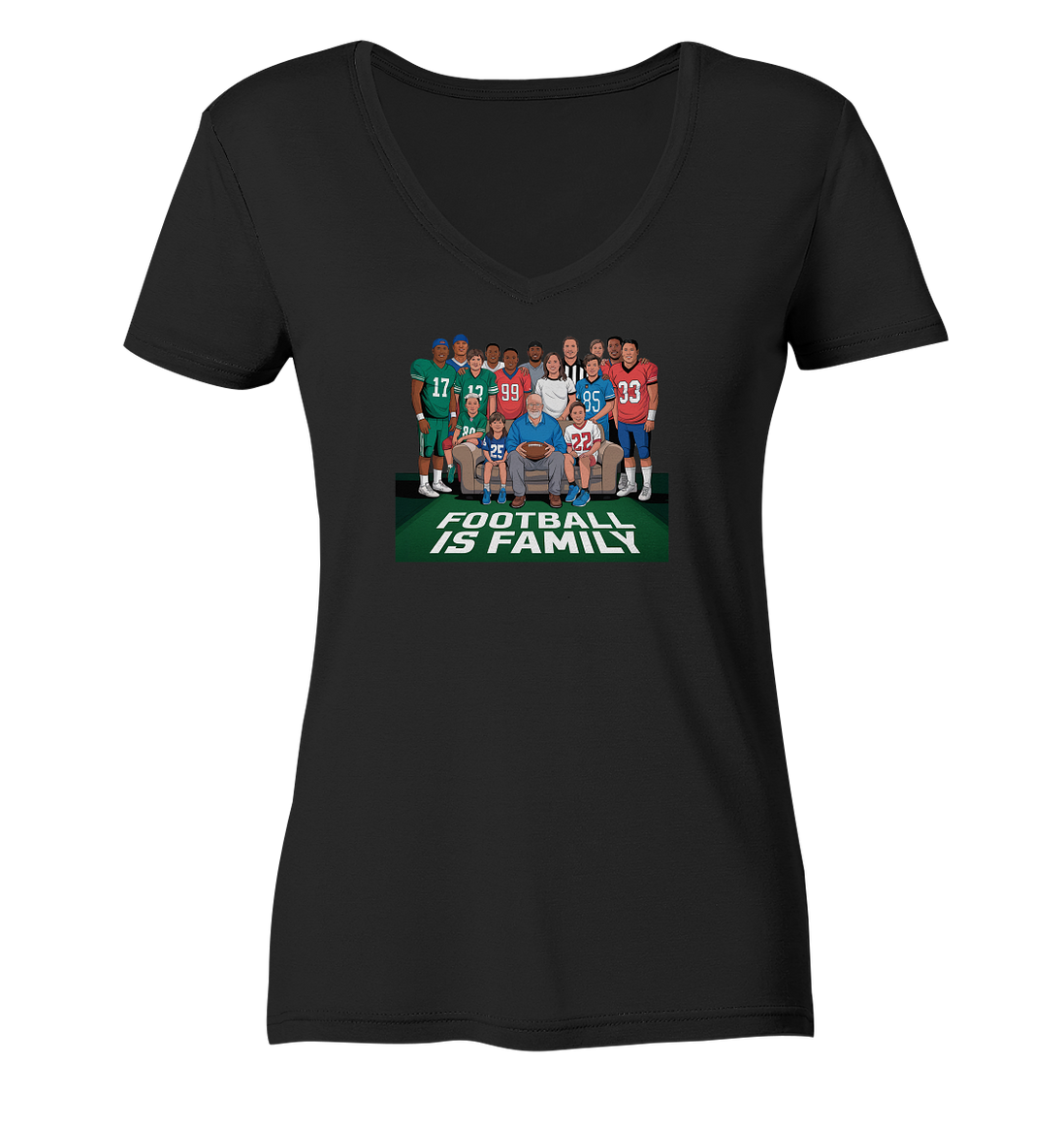 Football is Family - Ladies V-Neck Shirt