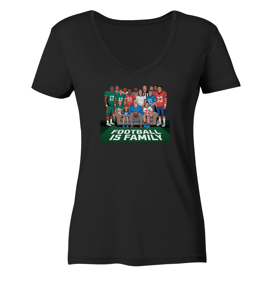 Football is Family - Ladies V-Neck Shirt