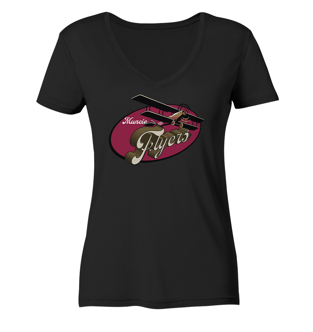 Muncie Flyers 2 - Ladies V-Neck Shirt