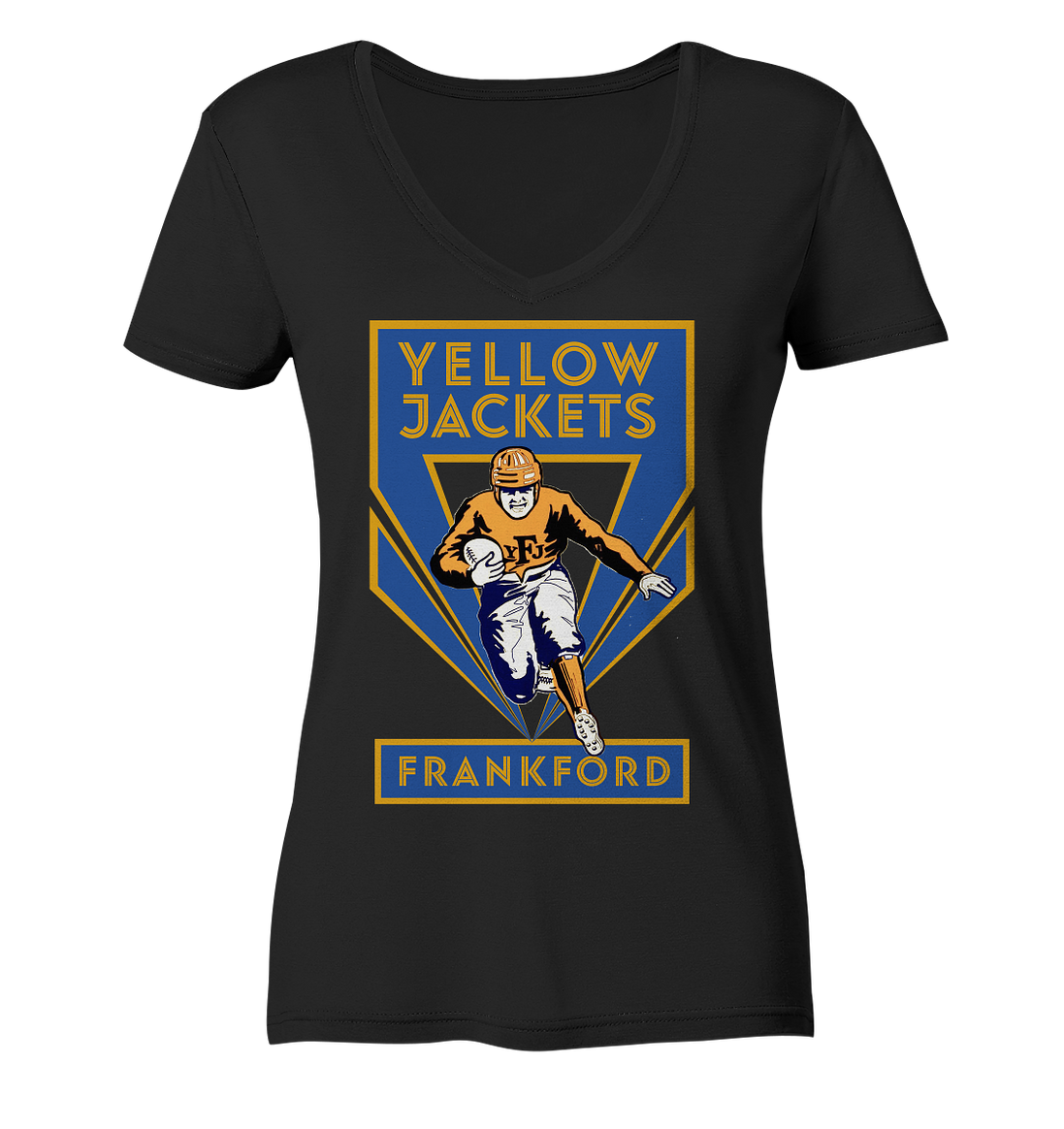 Frankford Yellow Jackets 2 - Ladies V-Neck Shirt