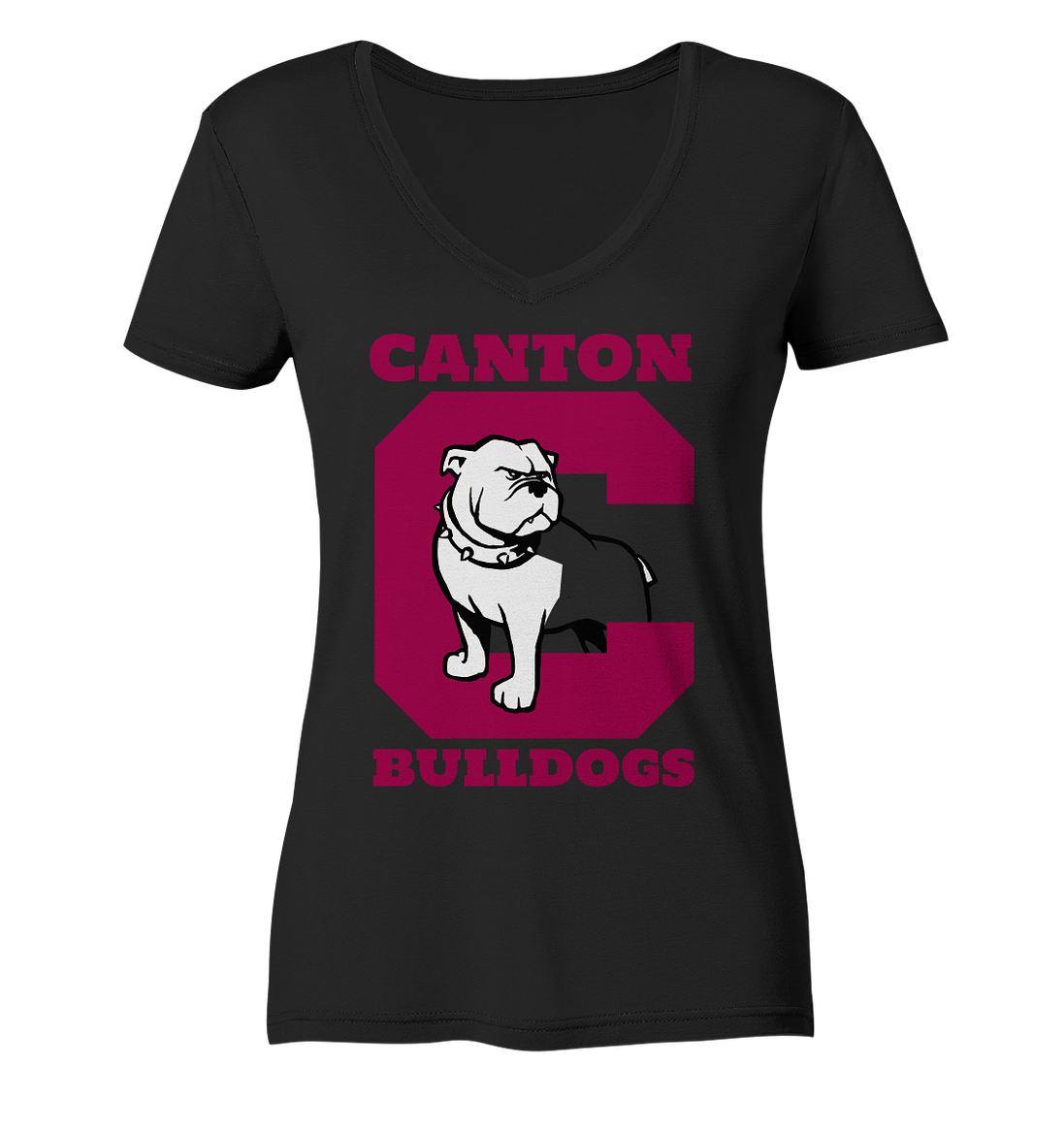 Canton Bulldogs 2 - Ladies V-Neck Shirt