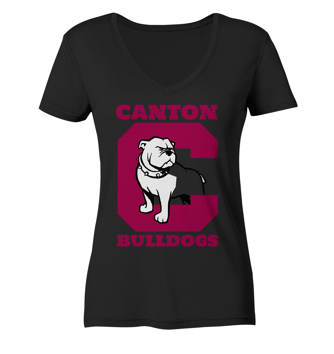 Canton Bulldogs 2 - Ladies V-Neck Shirt