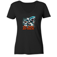 Shark Attack - Ladies V-Neck Shirt