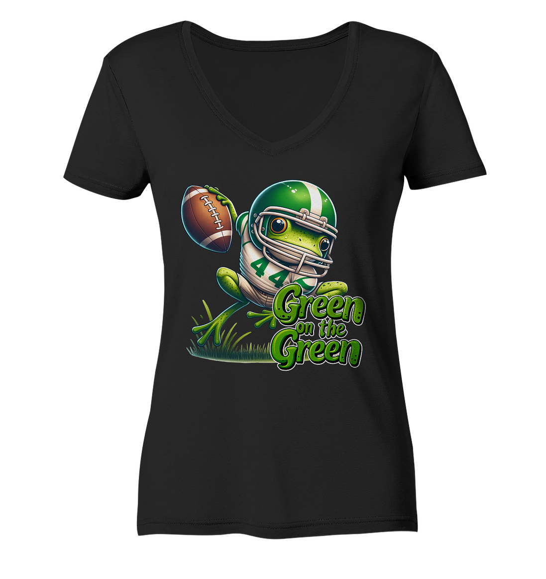 Green Frog   - Ladies V-Neck Shirt